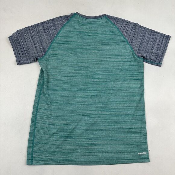 Adidas Climalite The Ultimate Tee Teal Gray Space Dye Raglan T-Shirt Polyester M - Picture 5 of 6